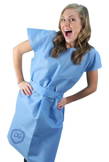 Gown Exam Sewn Blue SMS 46 x 58  X-Large (13SXL) .. .  .  